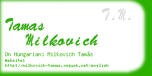 tamas milkovich business card